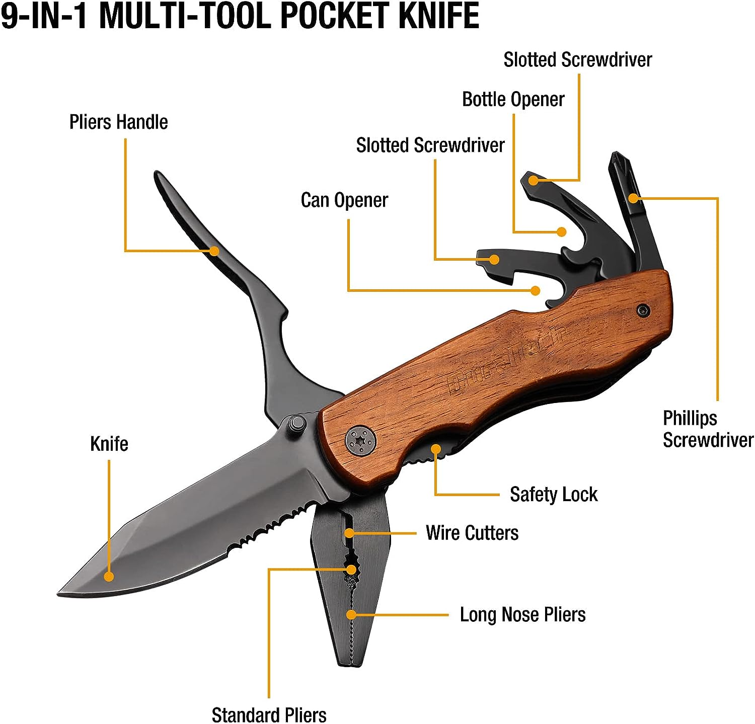 DURATECH 9-in-1 Multitool with Safety Locking