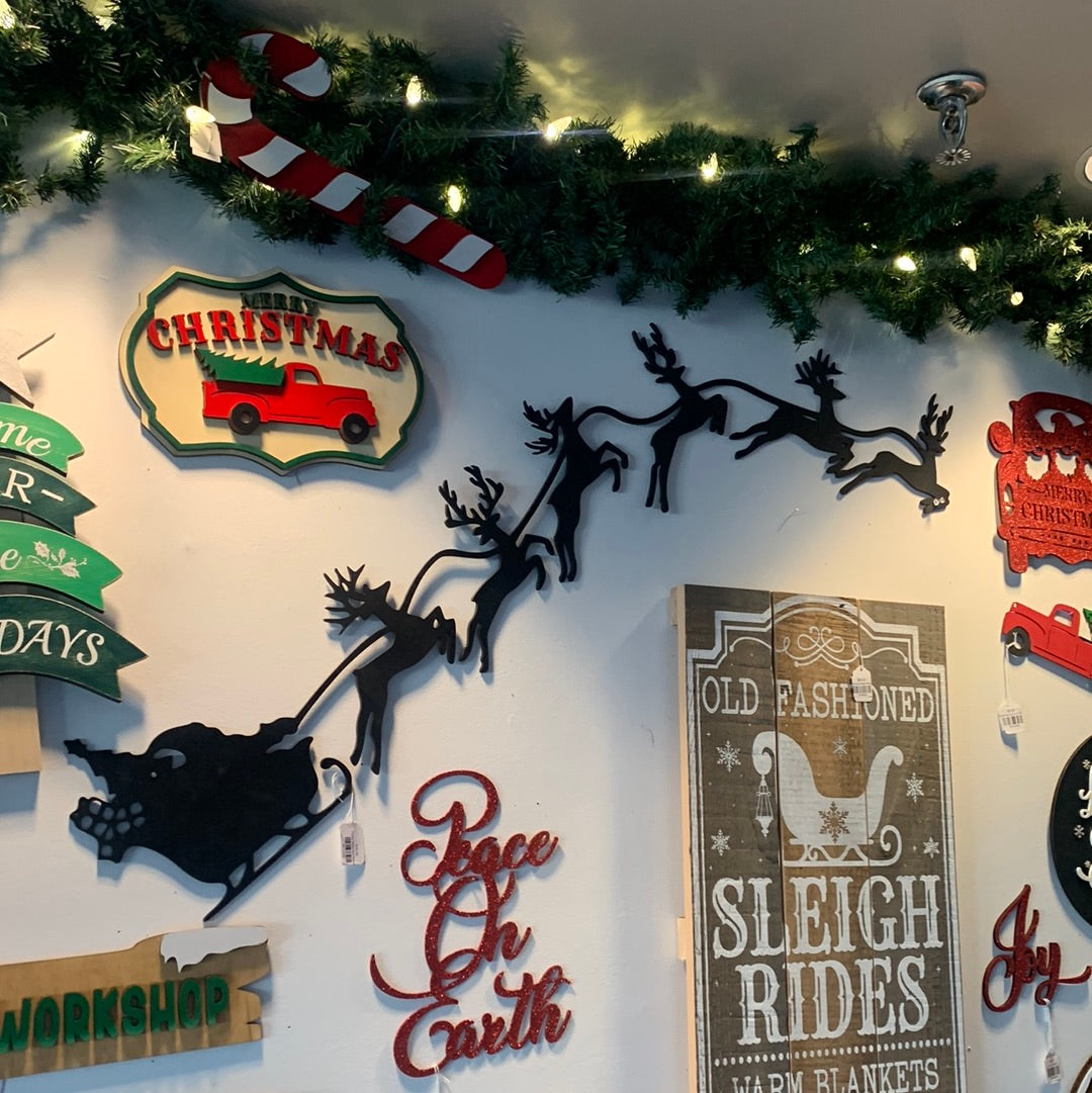 Flying Santa and Reindeer