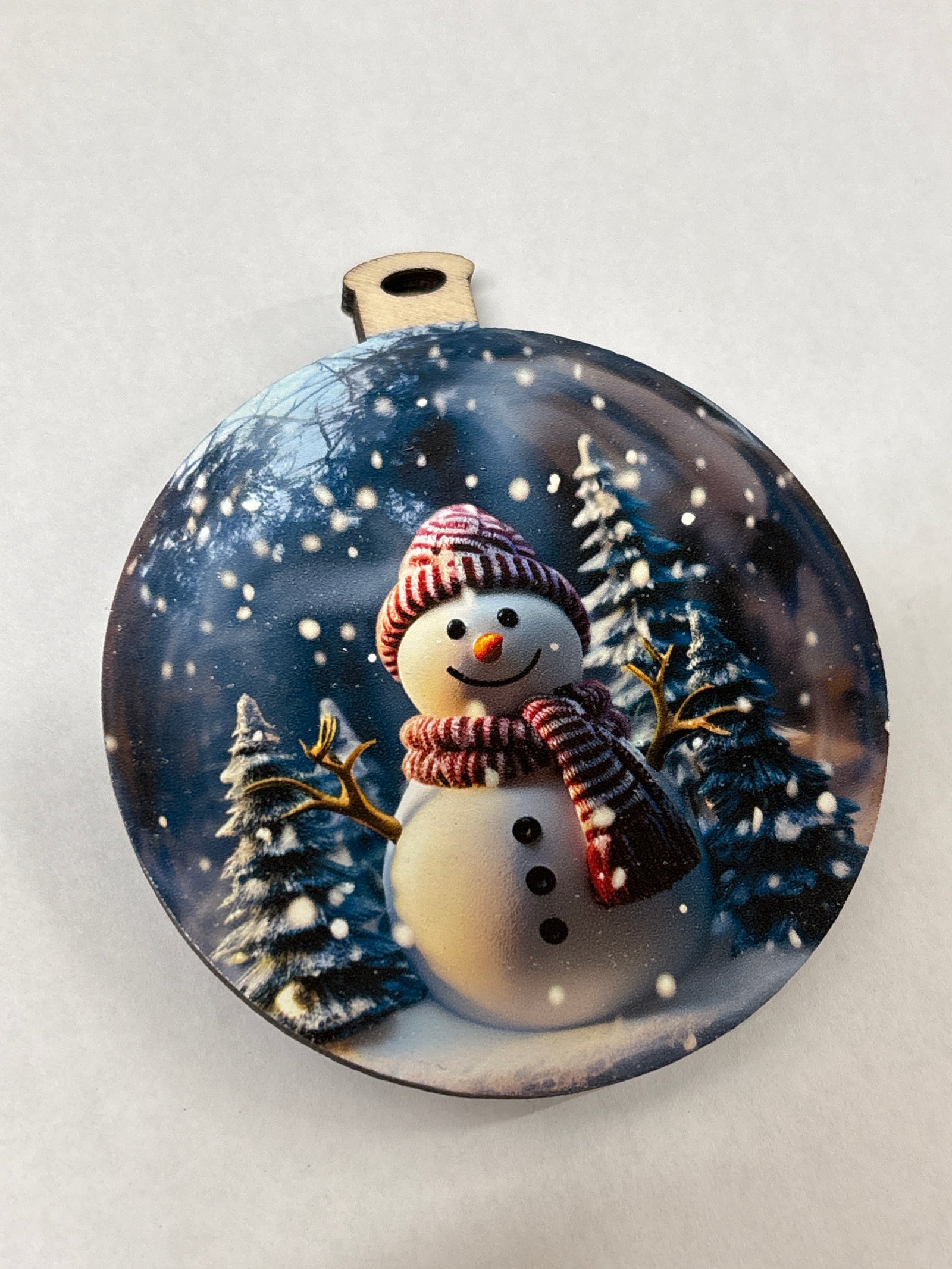 Snowman with Red Stripe Hat SG Ornament