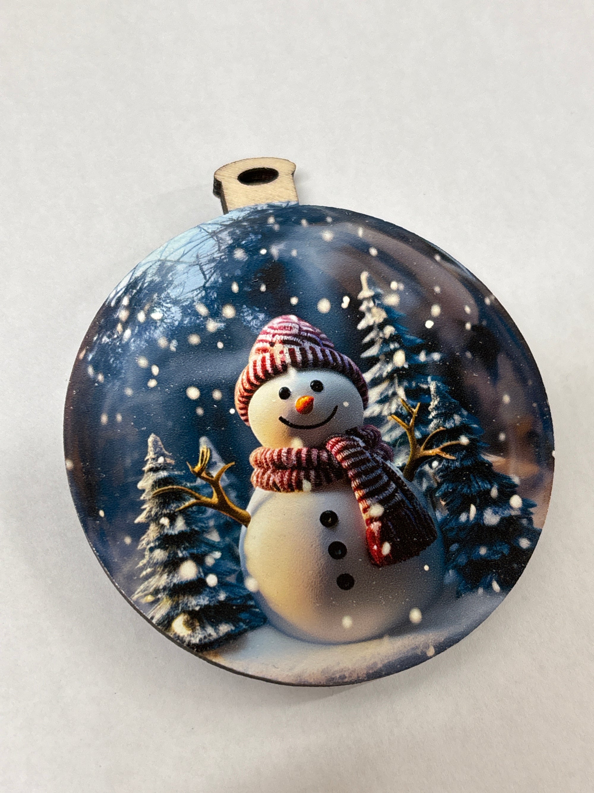 Snowman with Red Stripe Hat SG Ornament