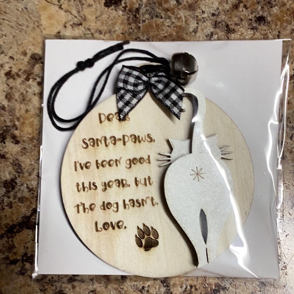 Dear Santa Paws Cat Ornament