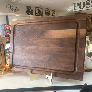 walnut cutting board with juice groove