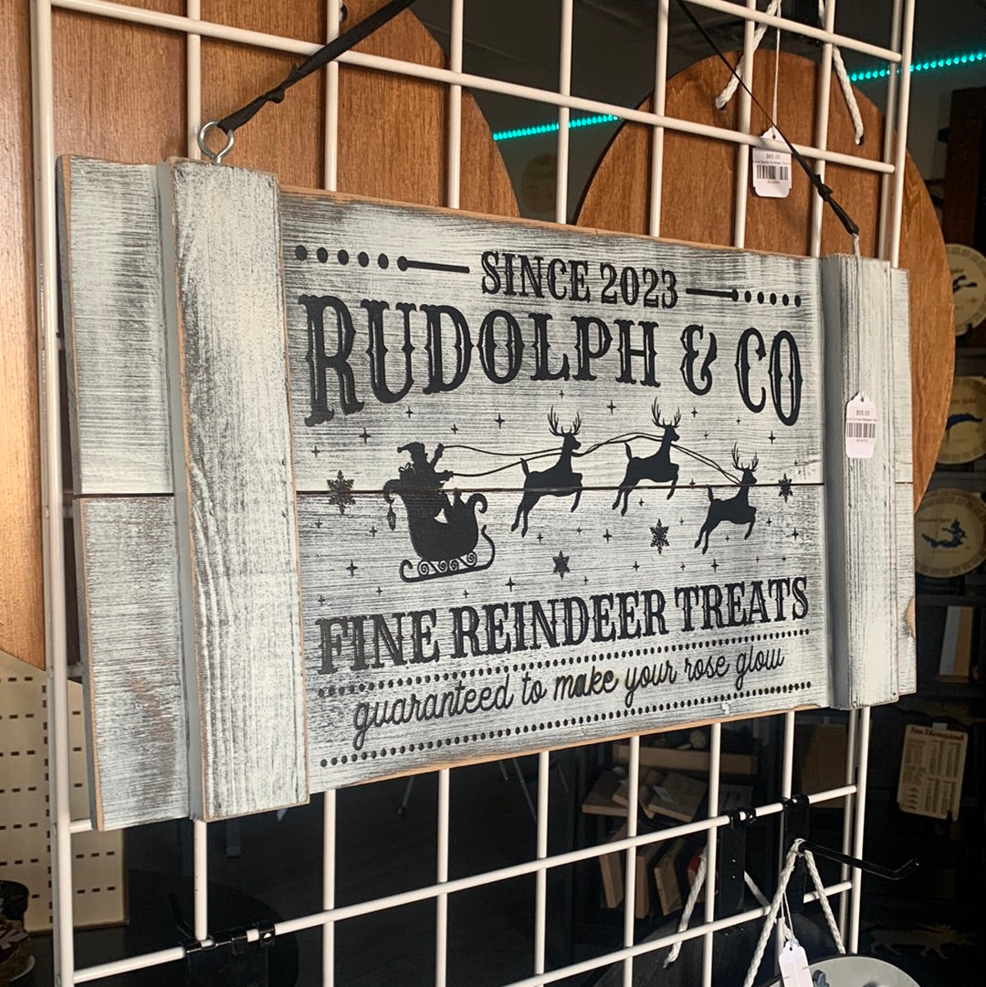 Rudolph & Co Fine Reindeer Treats Sign