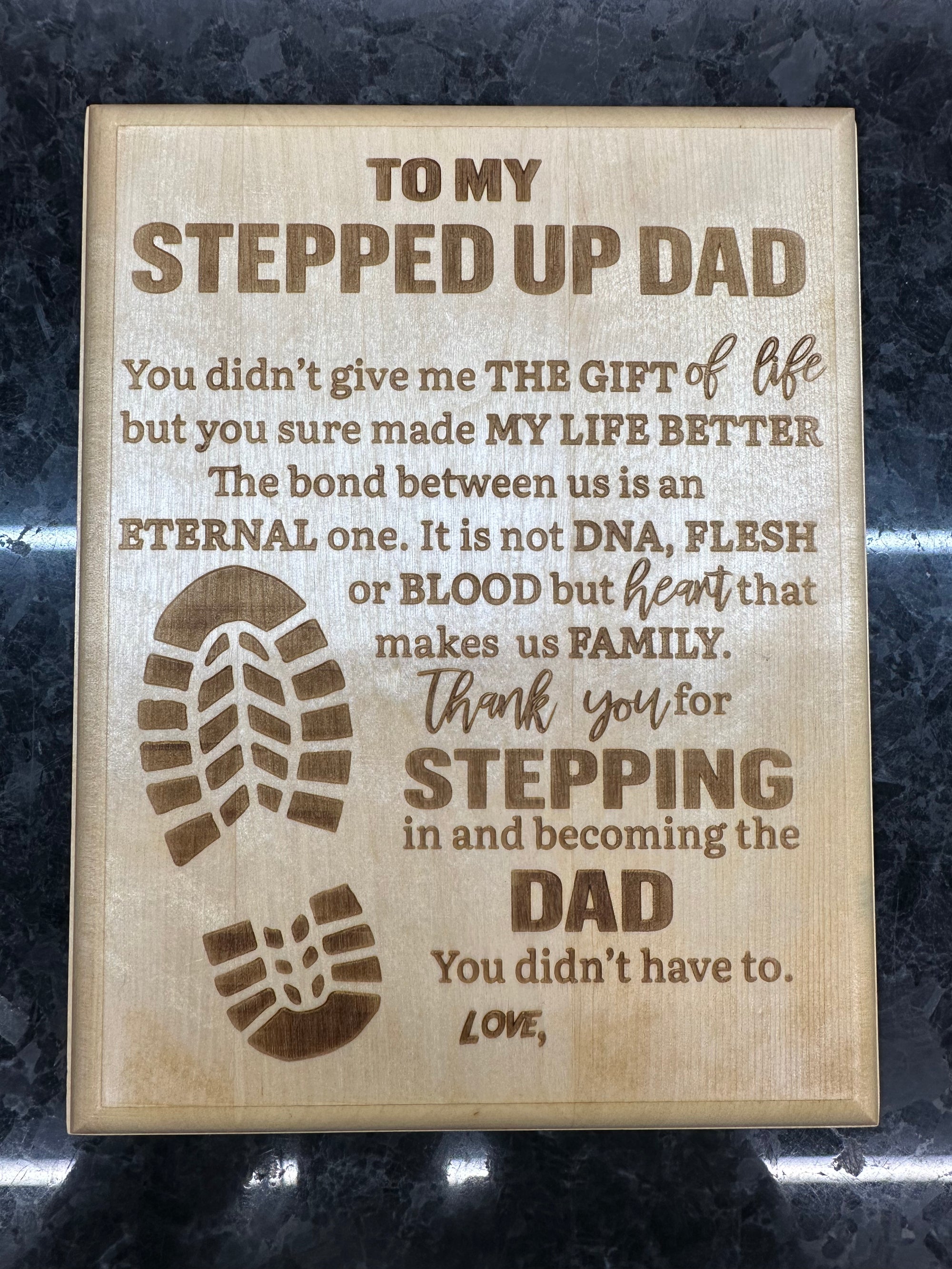 Step Father Engraved Plaque