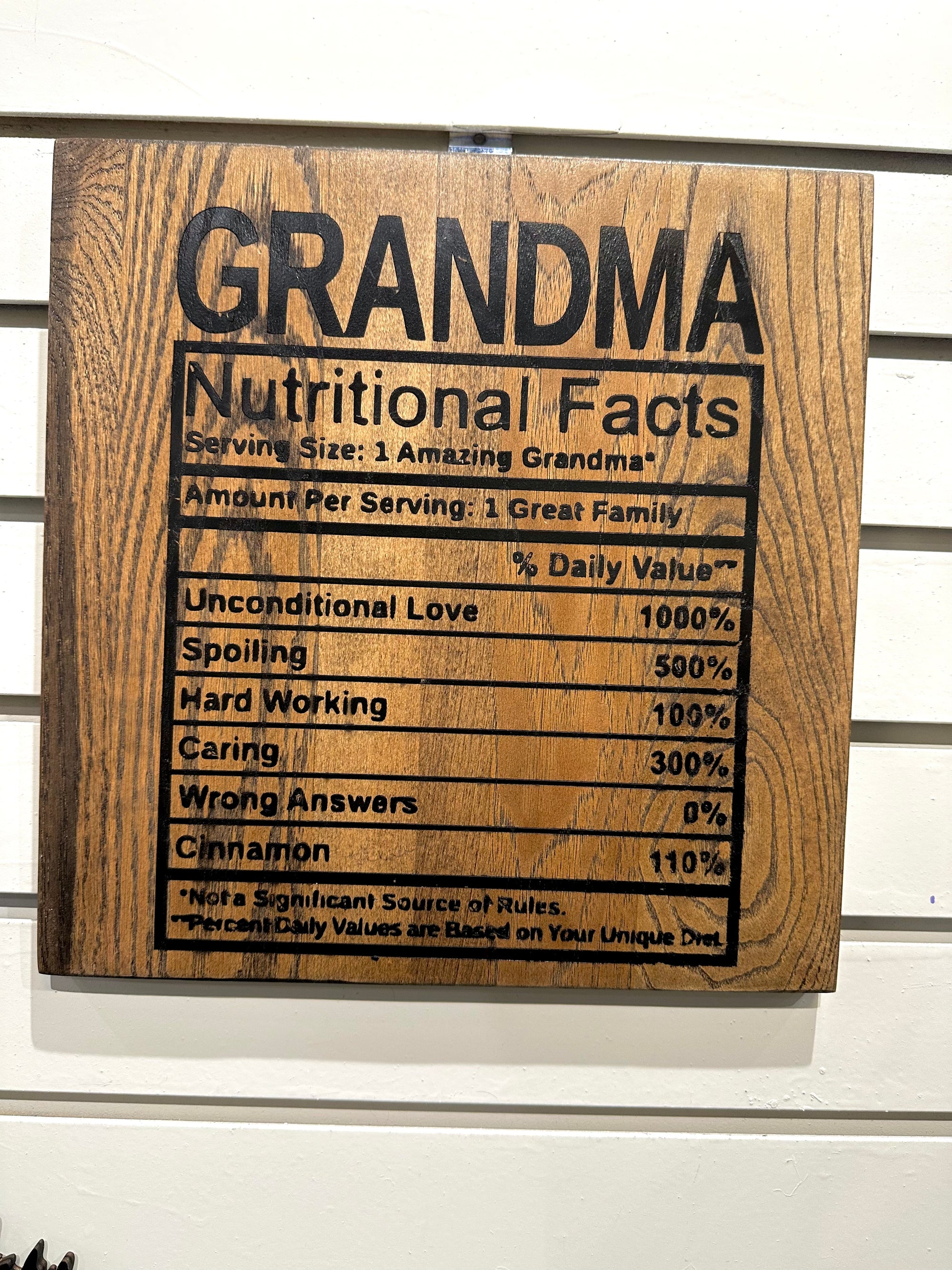 Grandma Nutritional Facts