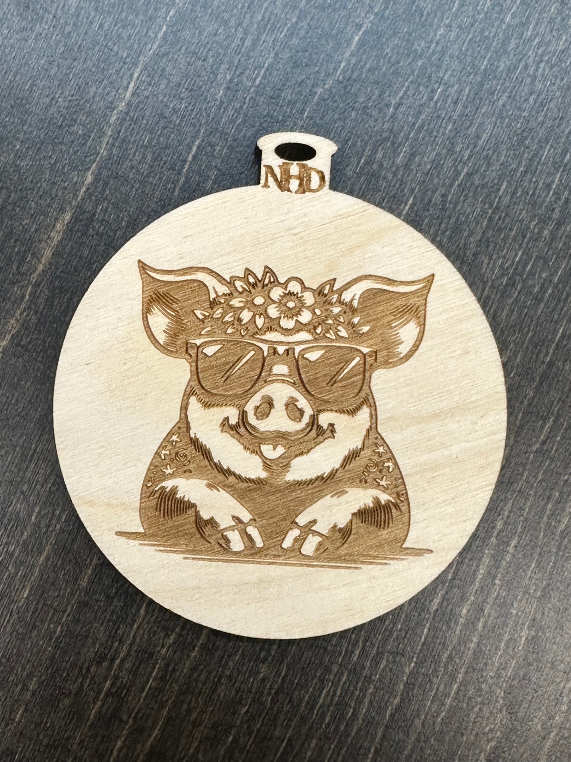 Mrs Pig in Shades Ornament