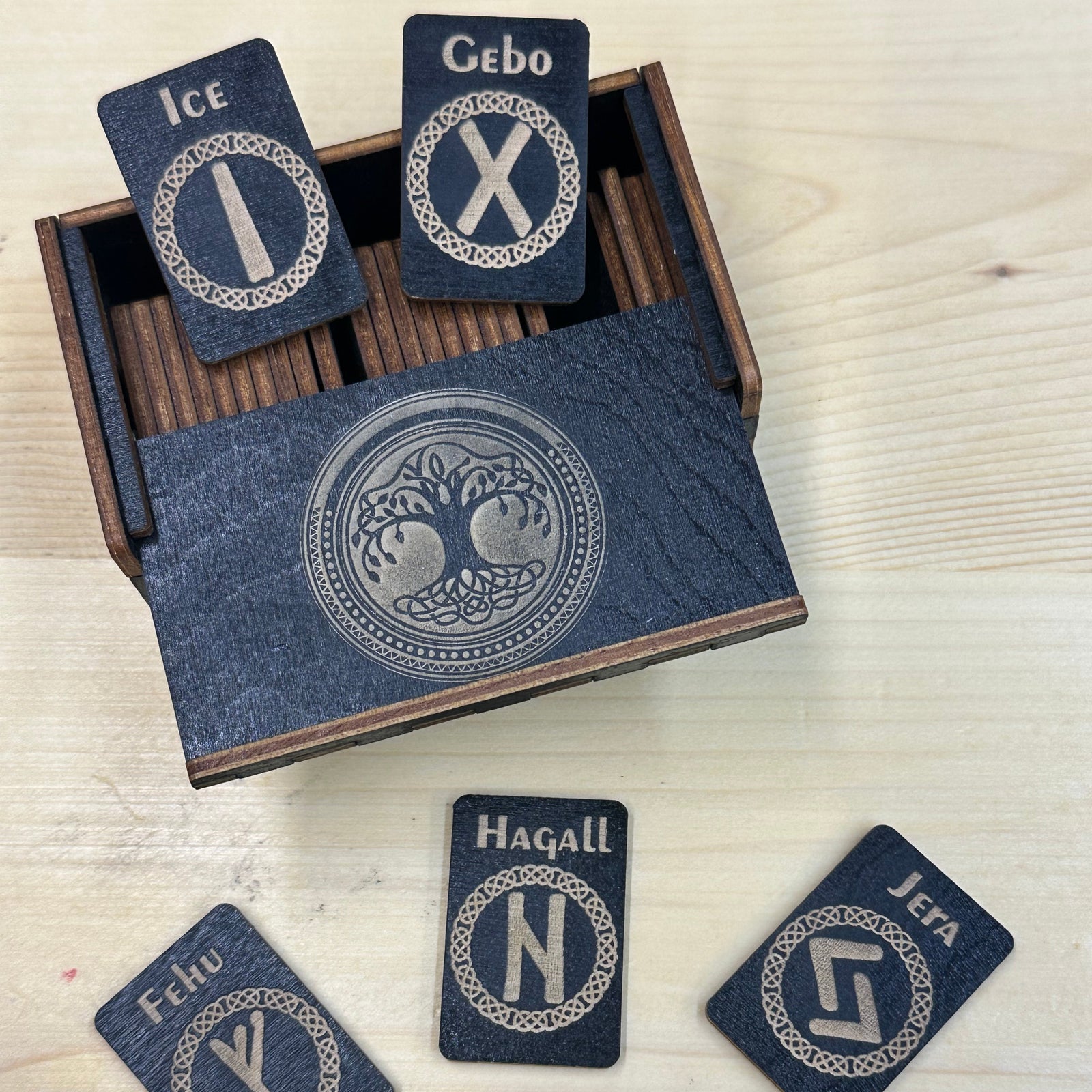 Rune Stones with Tree of Life Box