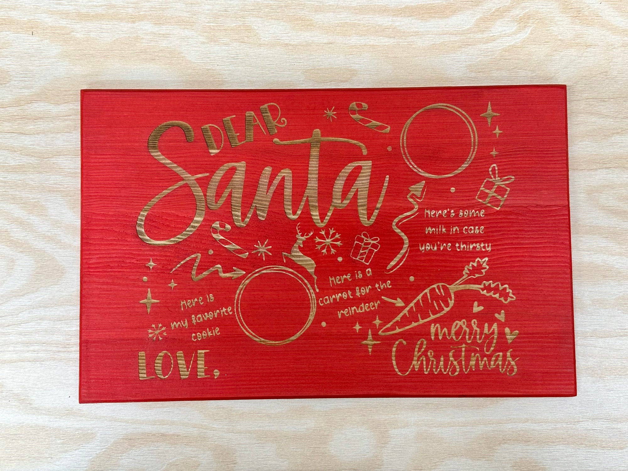 Dear Santa Milk and Cookies Board