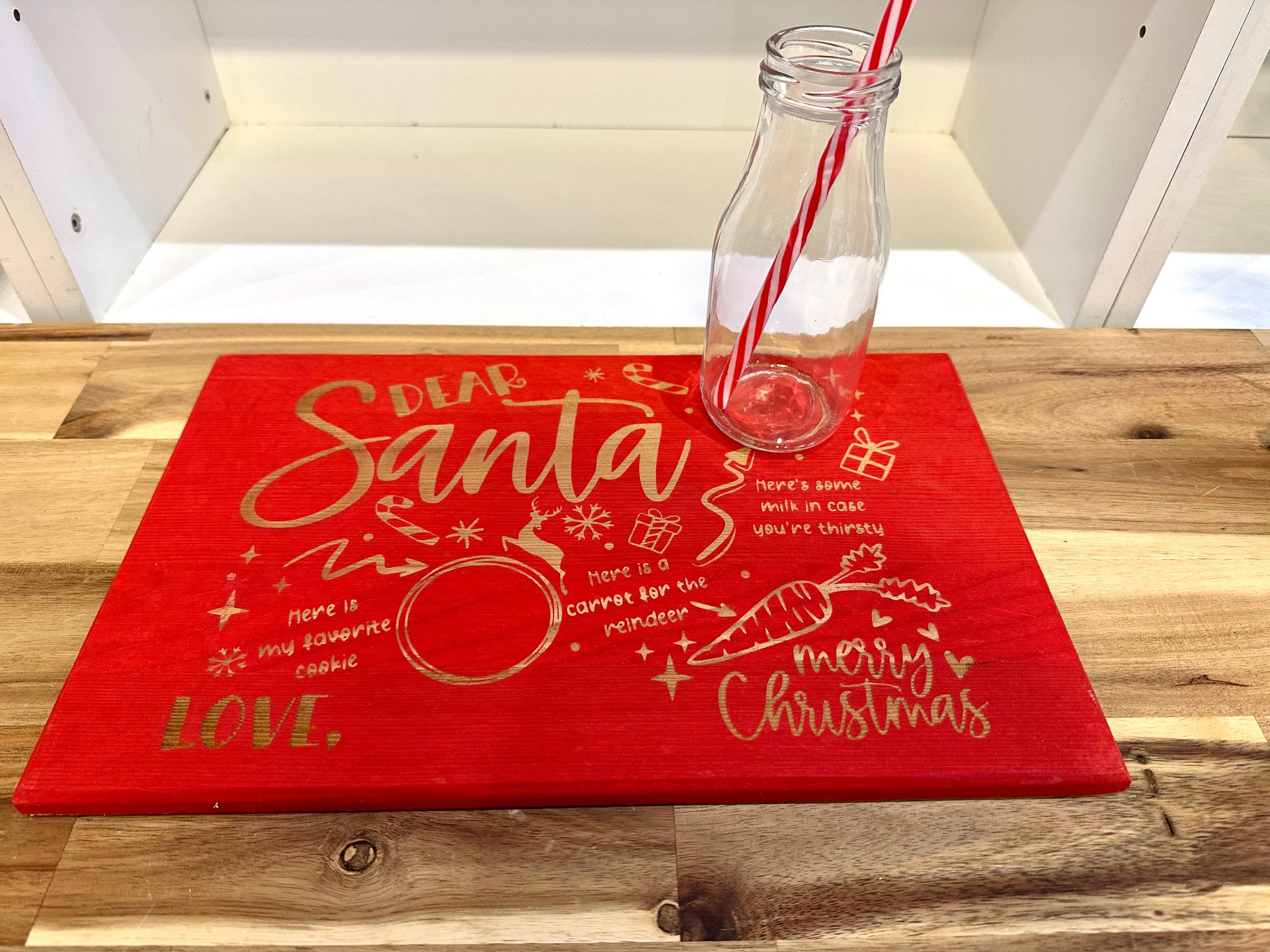 Dear Santa Milk and Cookies Board