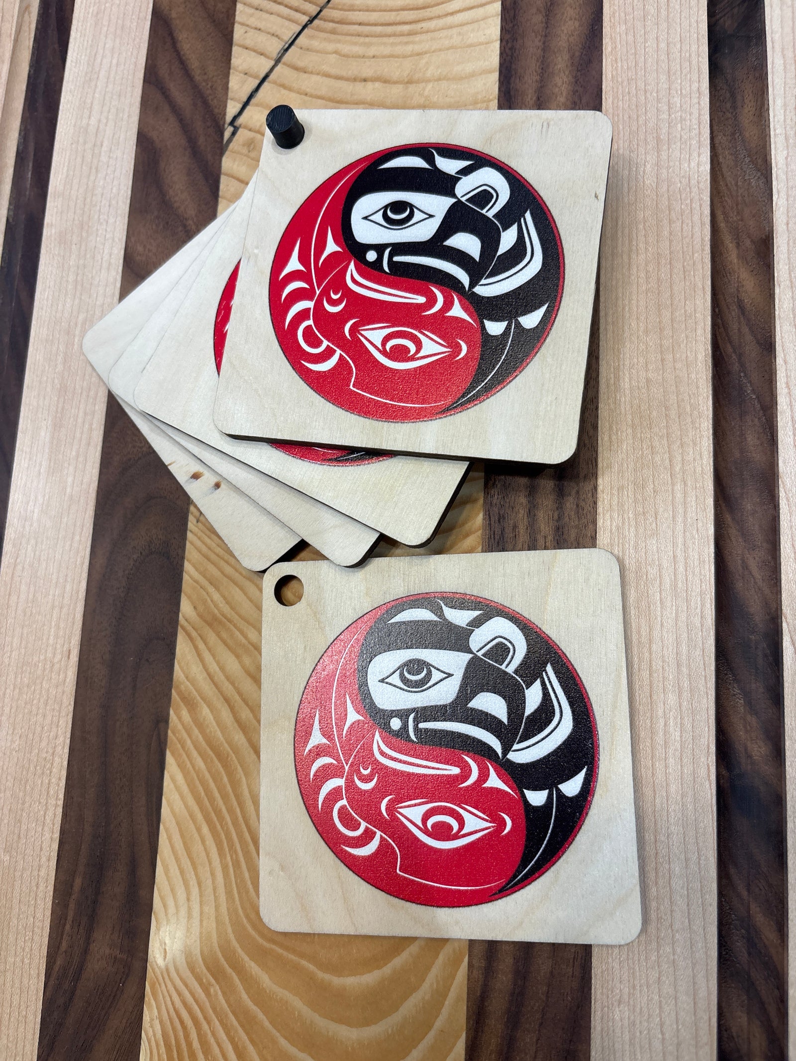 Ying Yang Eagle Coaster Set