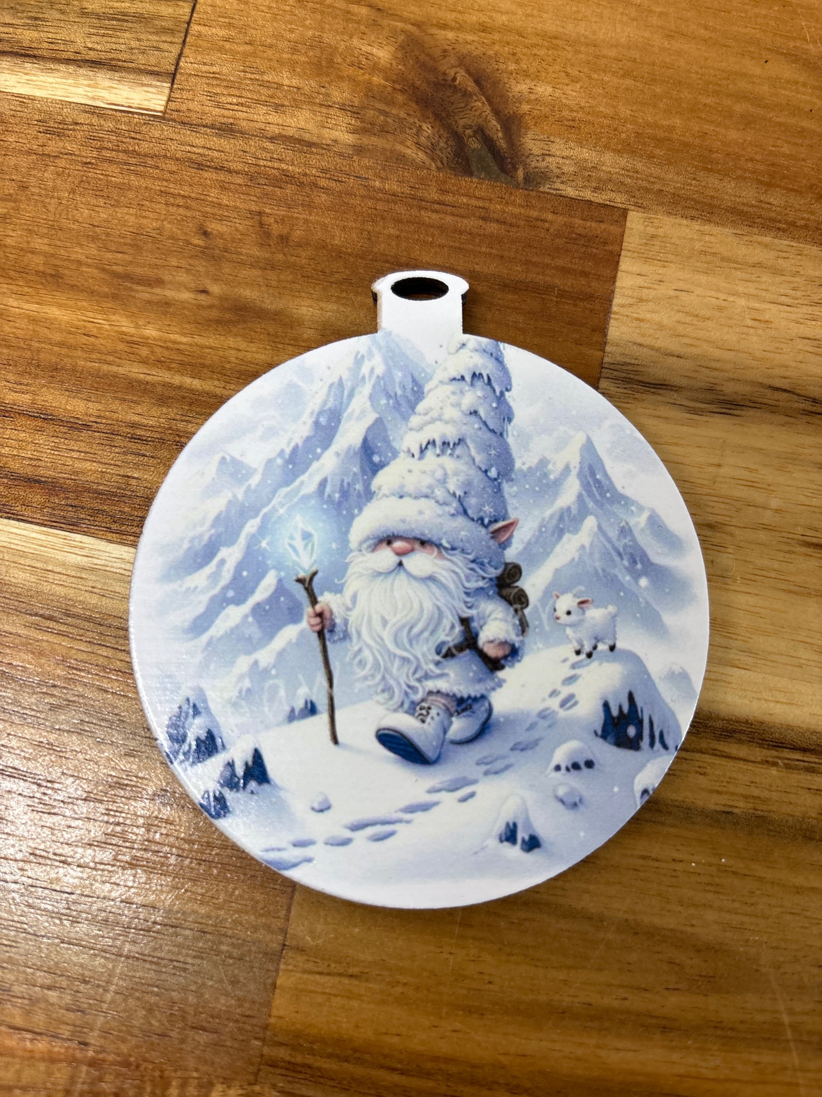 Gnome with Baby Sheep (ornament)