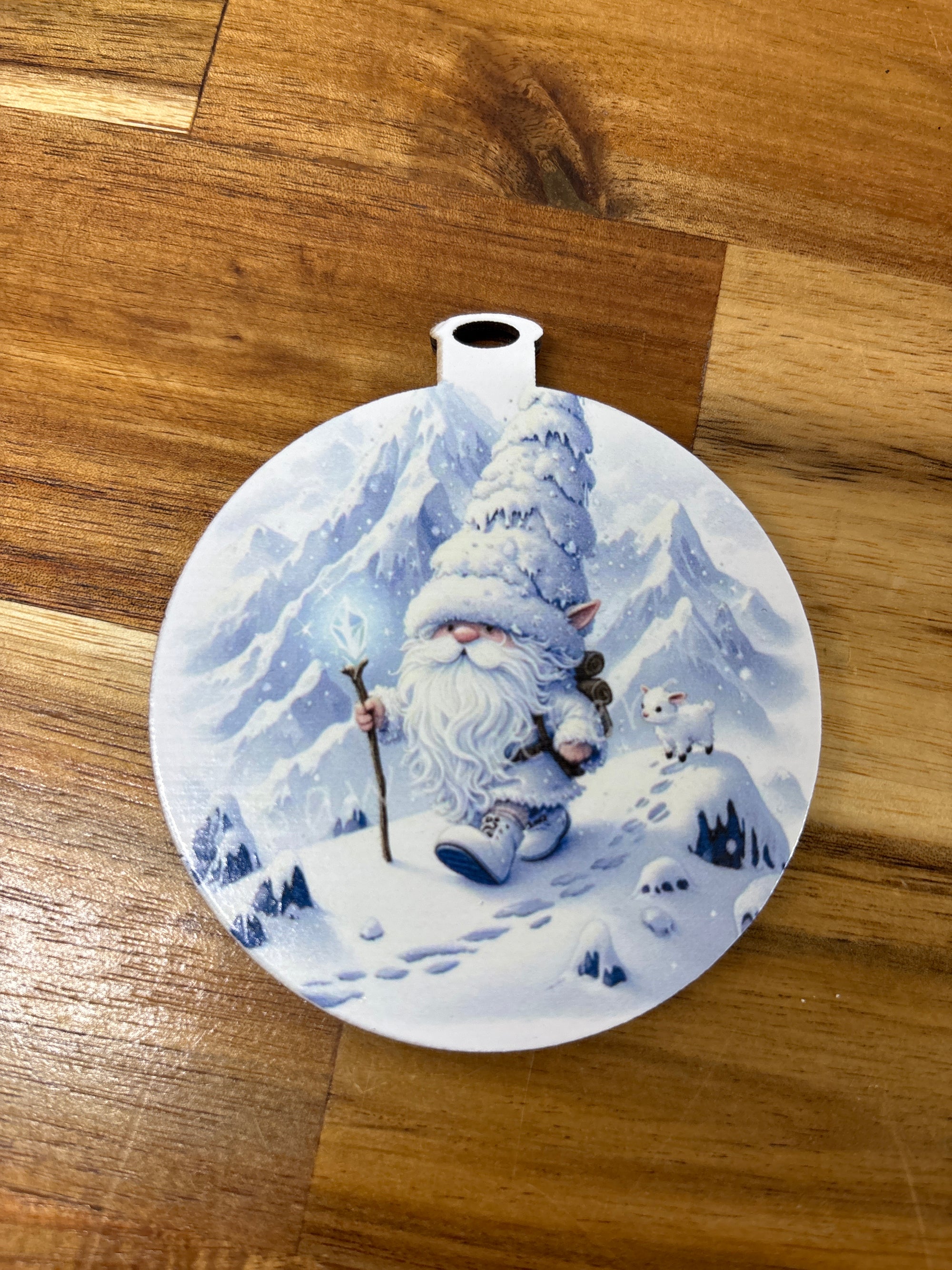 Gnome with Baby Sheep (ornament)