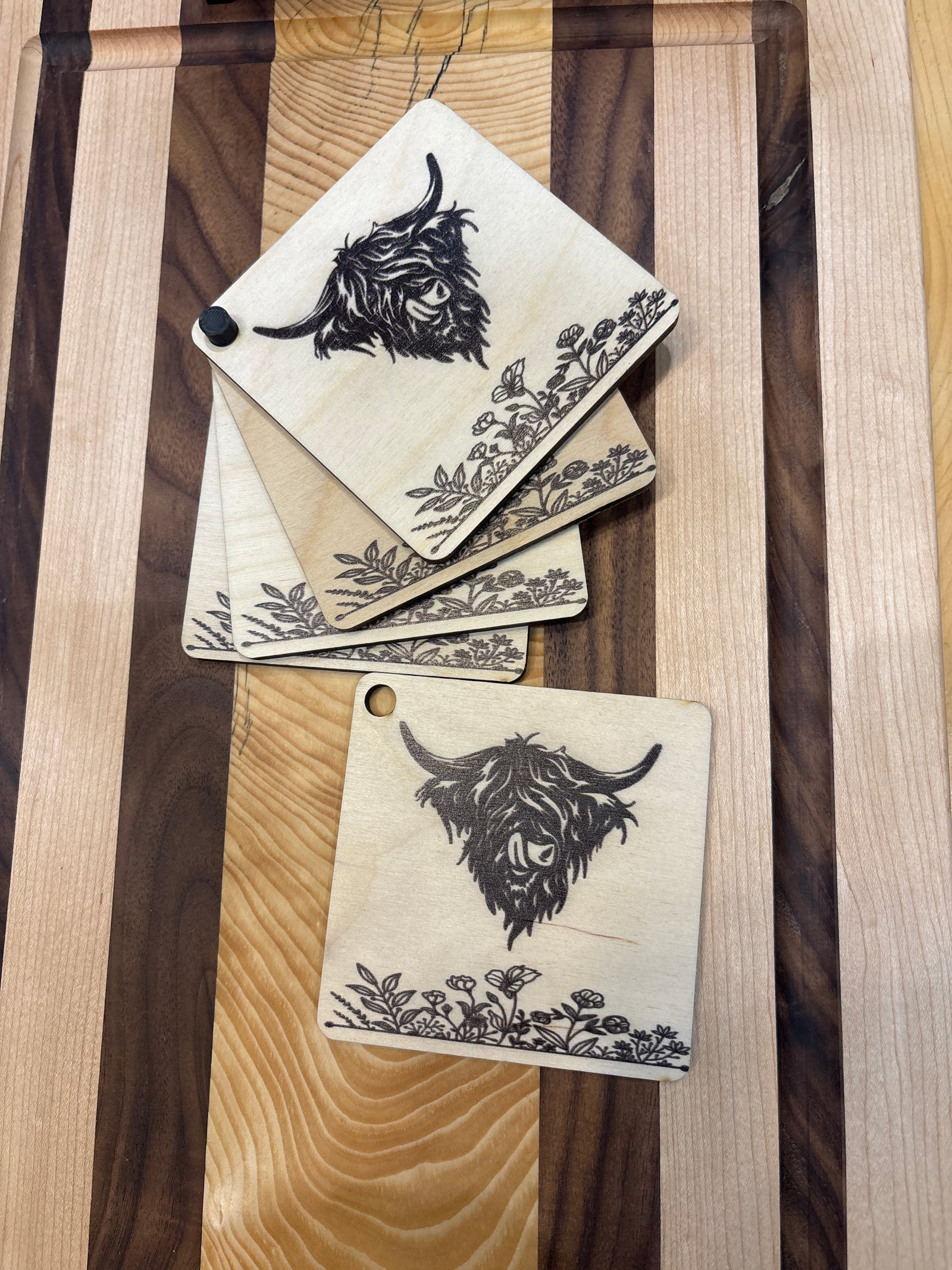 Highland Cow Coaster Set
