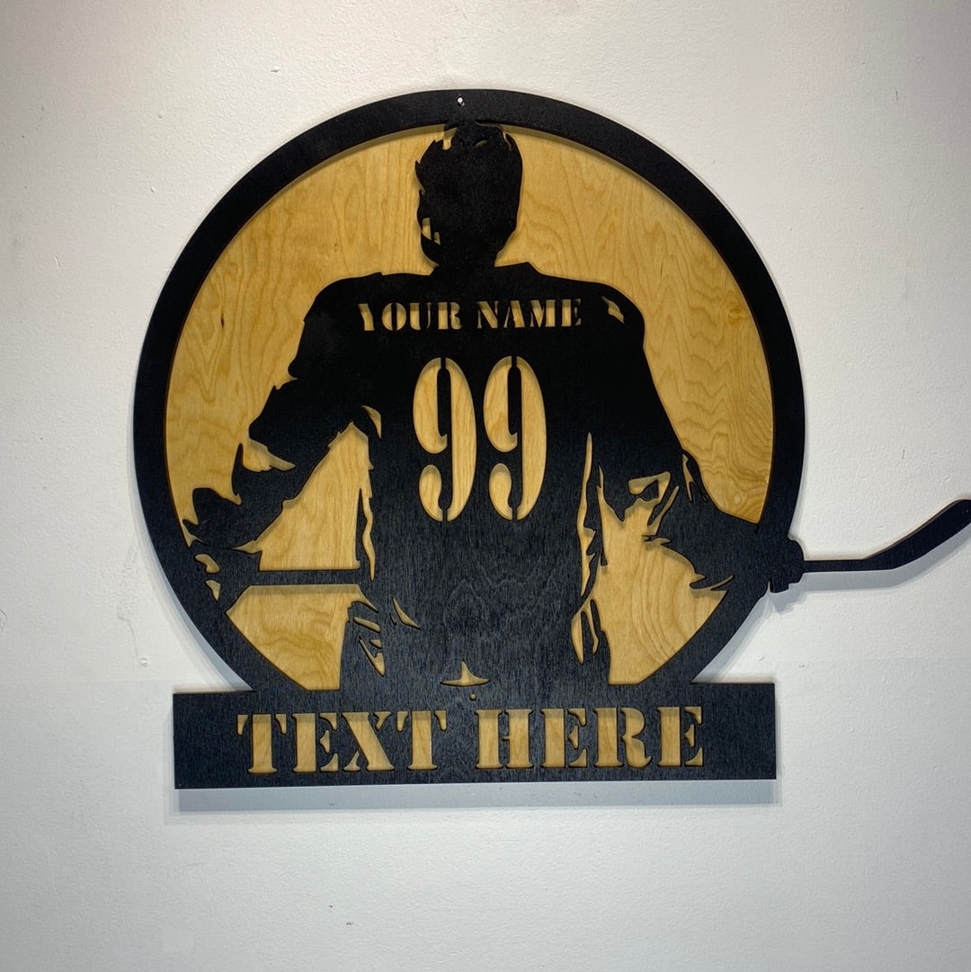 Hockey Player Name Sign