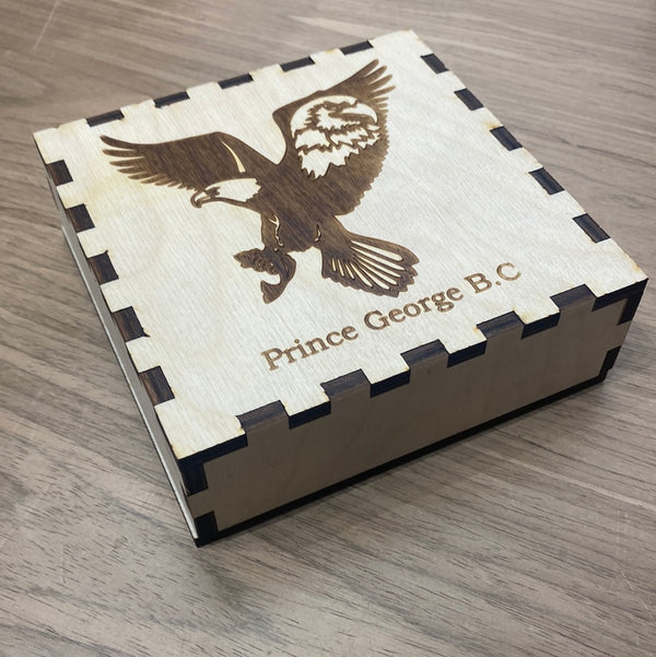 Eagle Box | Custom Laser Engraved Baltic Birch - Northern Hart Designs