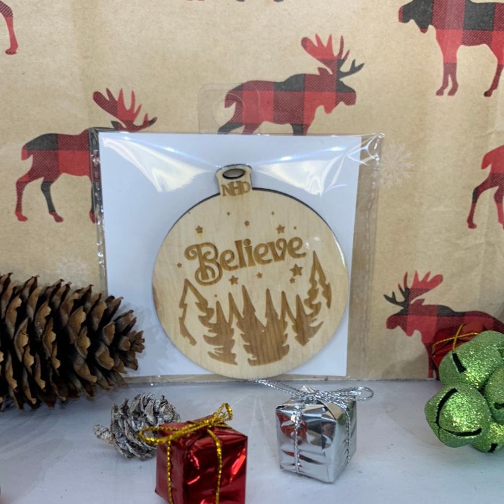 Believe Ornament with trees