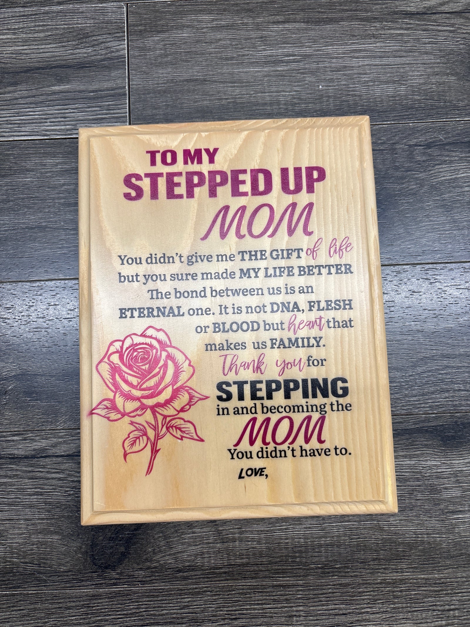 Step Mother Engraved Plaque