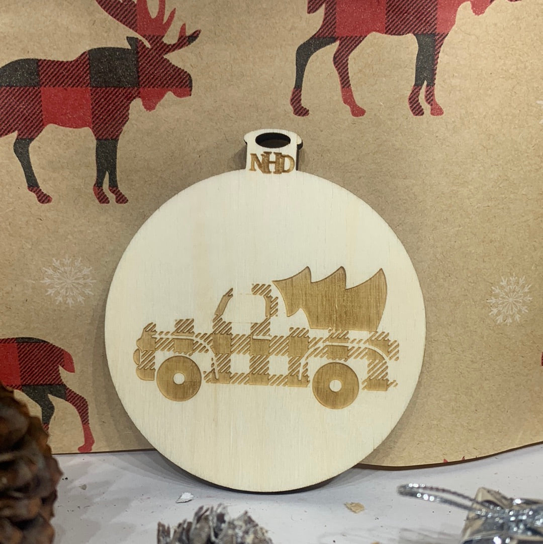Plaid truck Ornament