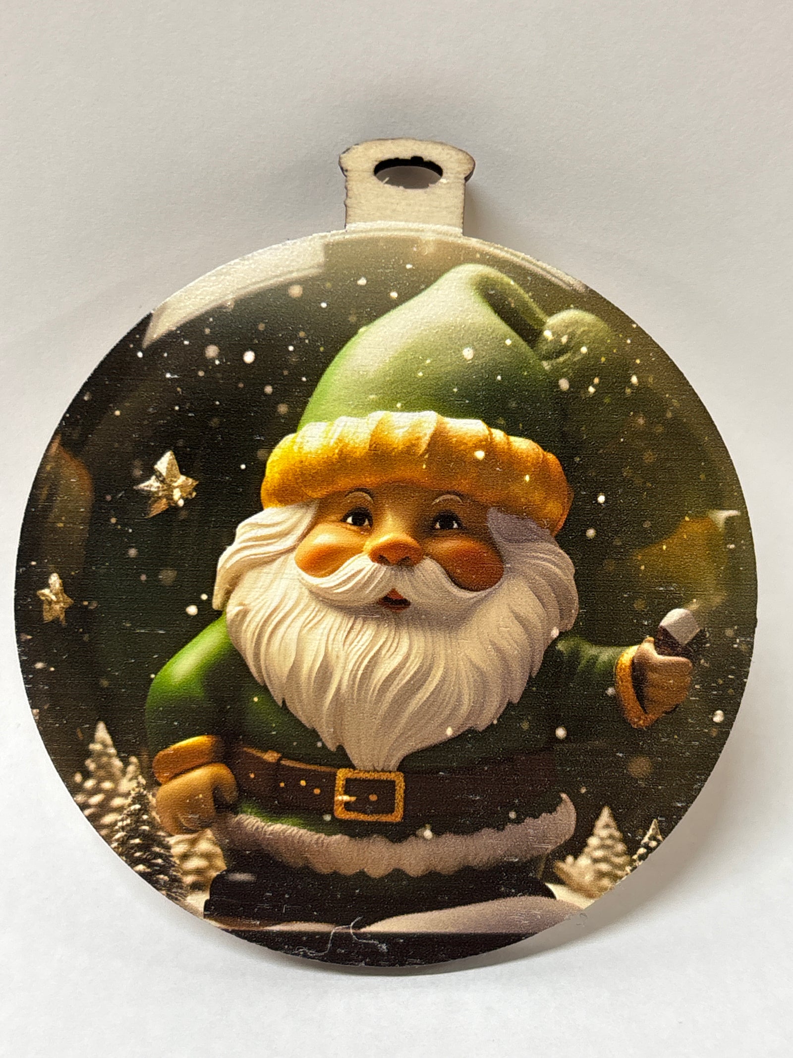 Green Santa Gnome SG Ornament