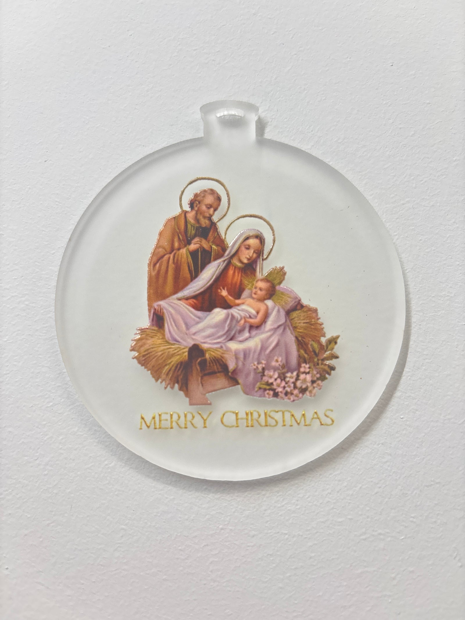 Merry Christmas Manger Ornament