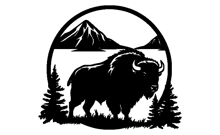 Buffalo with trees