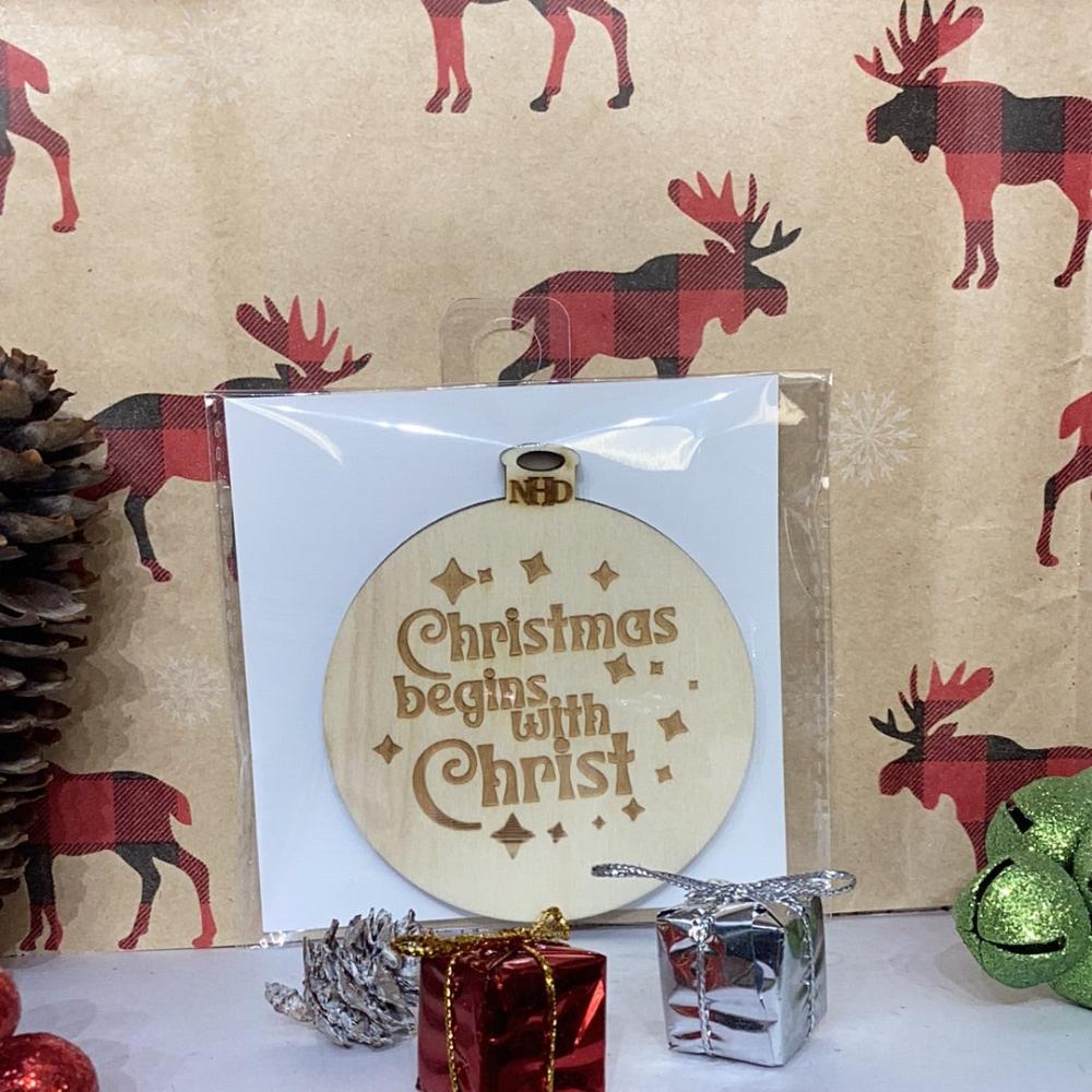 Christmas Begins with Christ Ornament