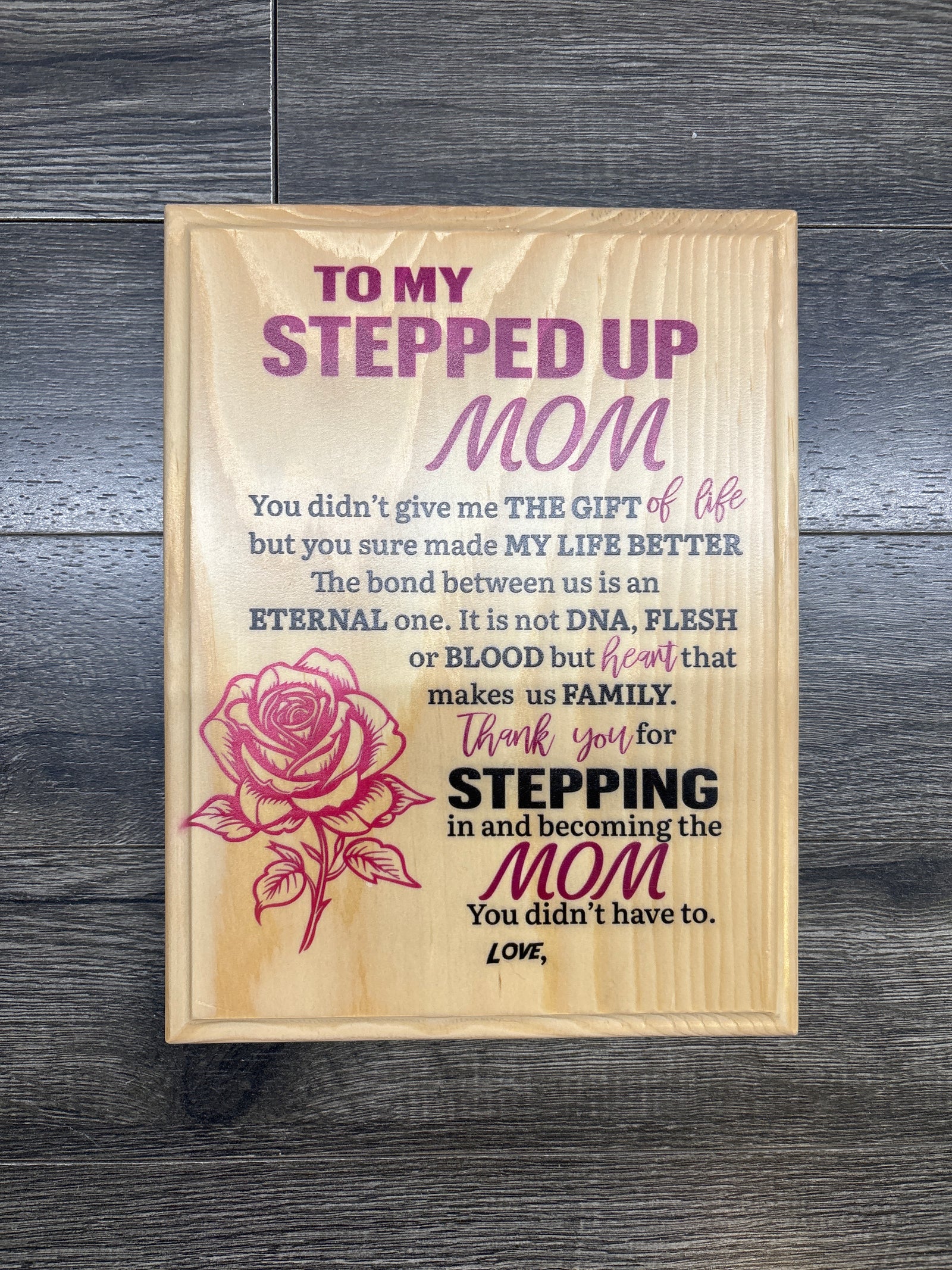 Step Mother Engraved Plaque