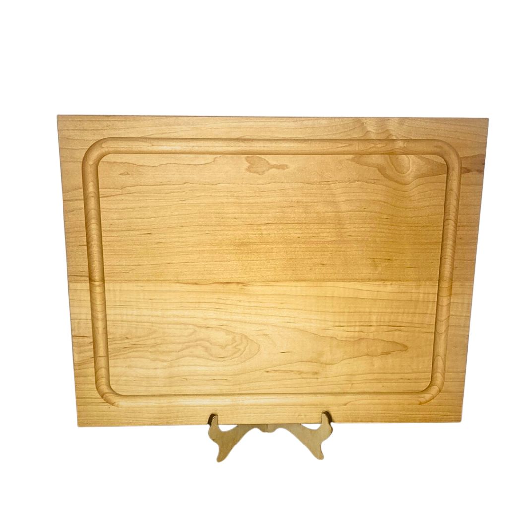 Maple cutting board with juice groove
