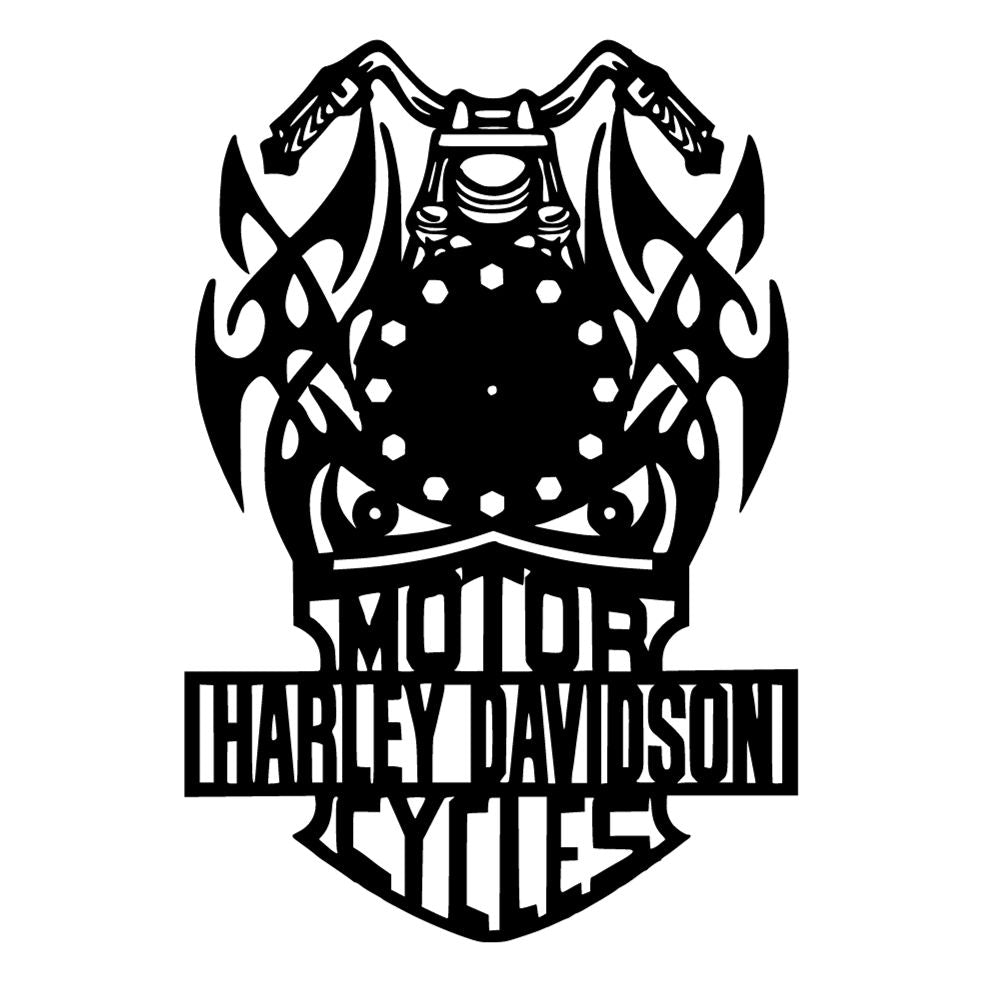 Harley Davidson with Skull Decor