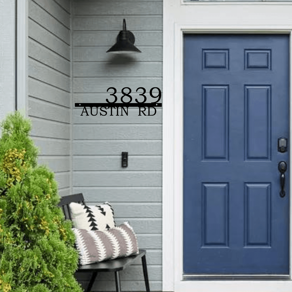 Bar address sign with numbers and street - Northern Heart Designs