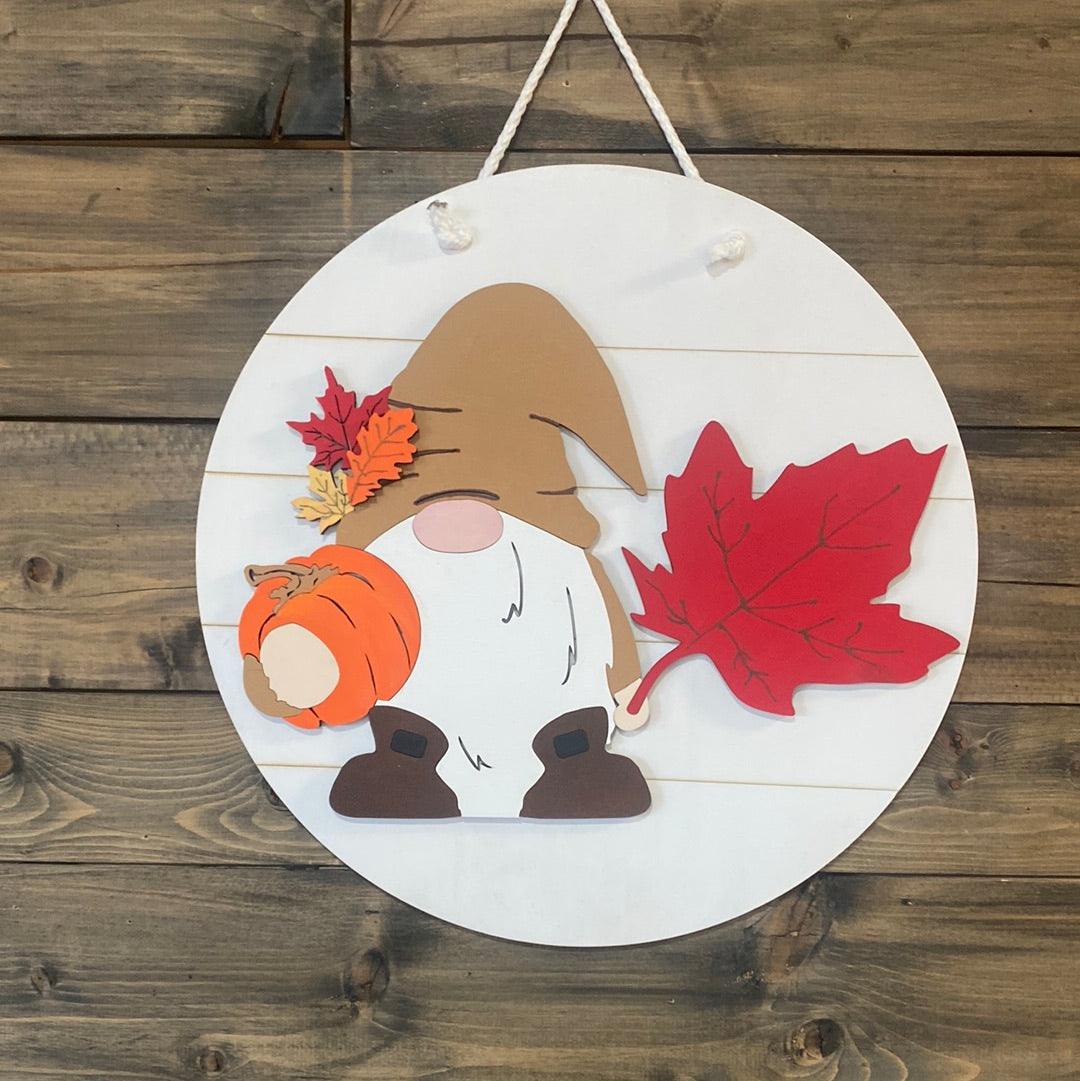 Gnome Fall Door Hanger - Northern Heart Designs