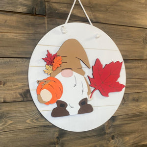 Gnome Fall Door Hanger - Northern Heart Designs