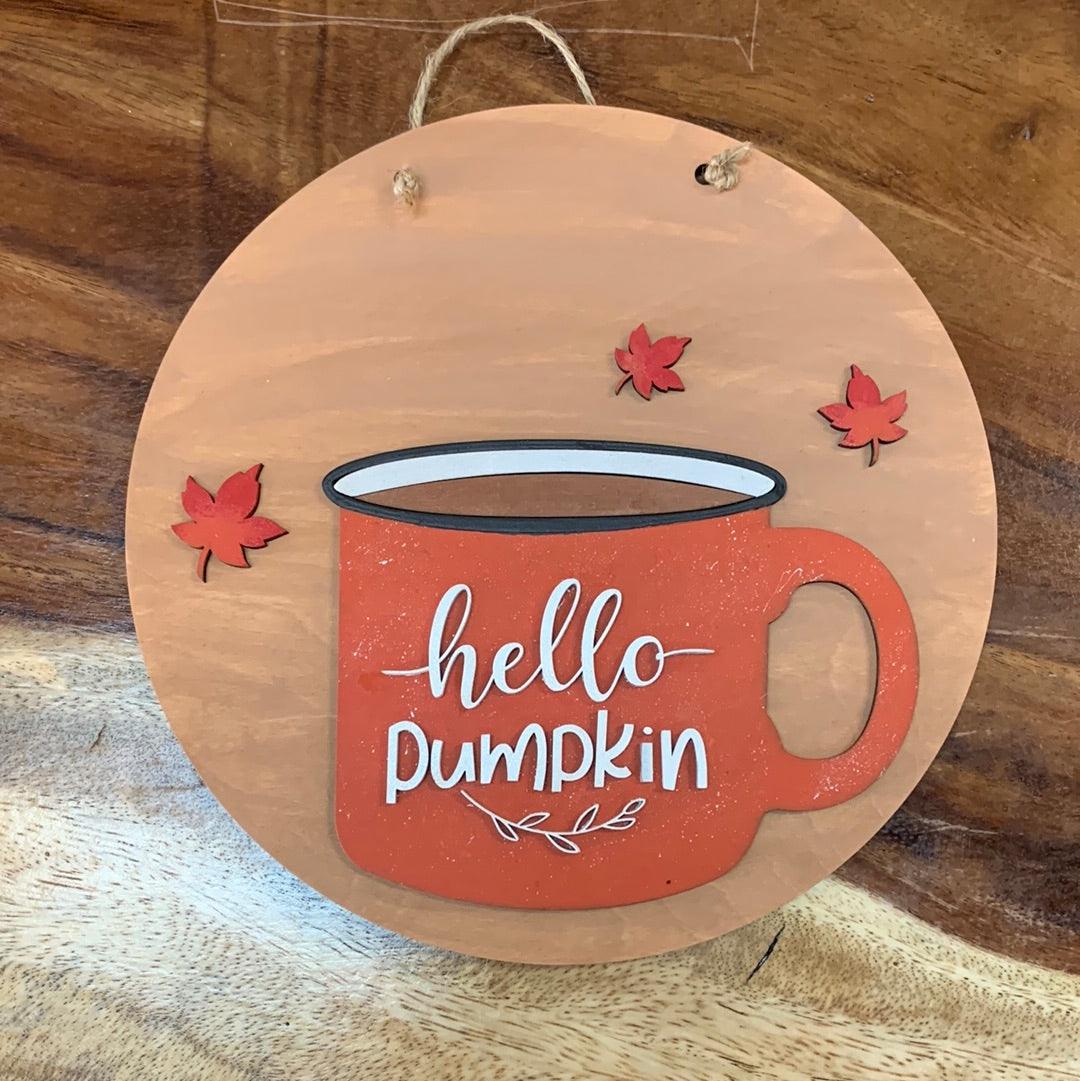 Hello pumpkin wall decor - Northern Heart Designs