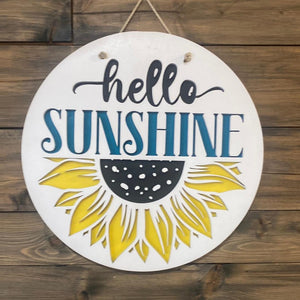 Hello Sunshine Sunflower Door Hanger - Northern Heart Designs