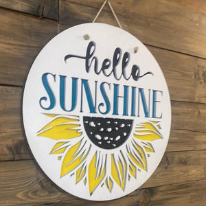 Hello Sunshine Sunflower Door Hanger - Northern Heart Designs