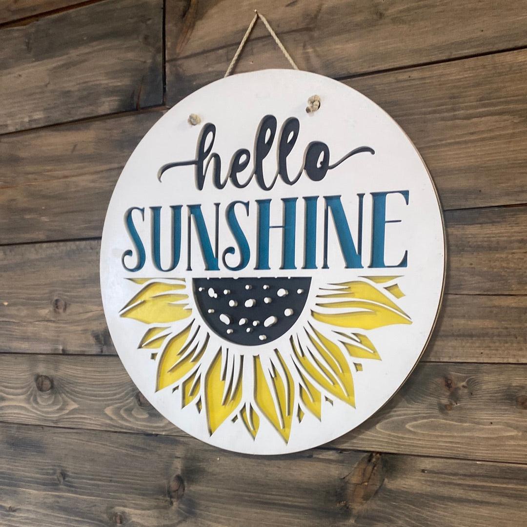 Hello Sunshine Sunflower Door Hanger - Northern Heart Designs
