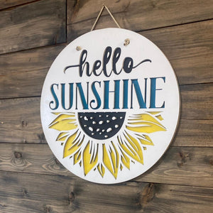 Hello Sunshine Sunflower Door Hanger - Northern Heart Designs