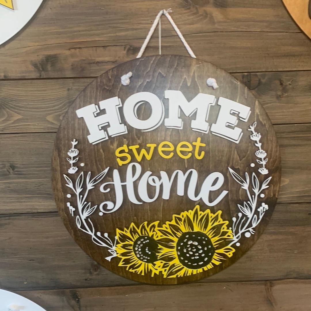 Home Sweet Home with Sunflowers Door hanger - Northern Heart Designs