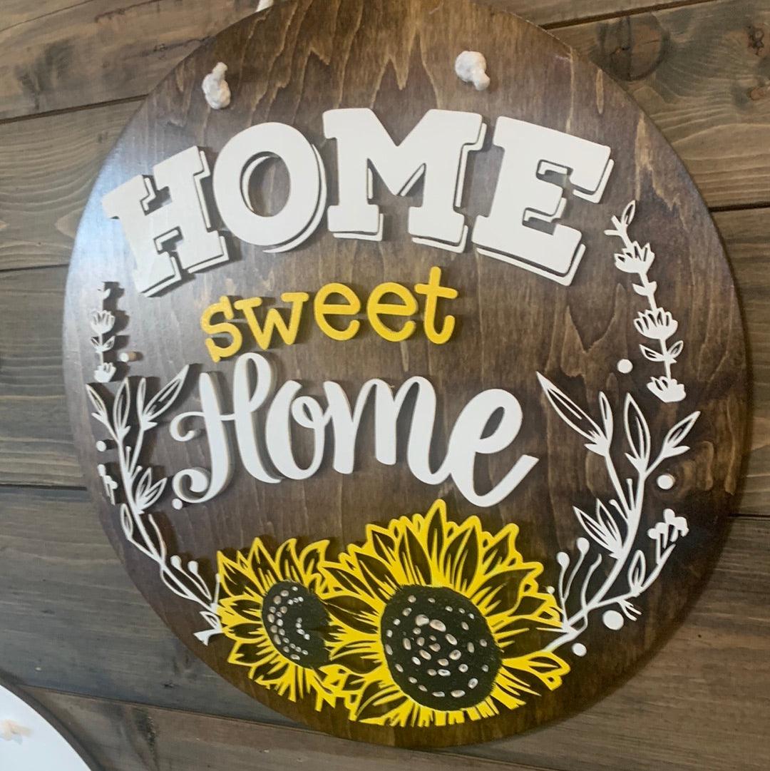 Home Sweet Home with Sunflowers Door hanger - Northern Heart Designs