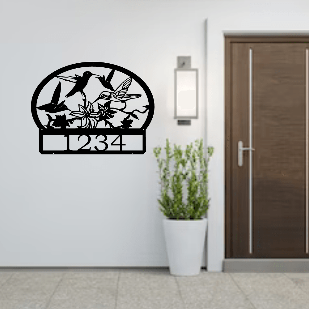 Hummingbird address sign - Northern Hart Designs