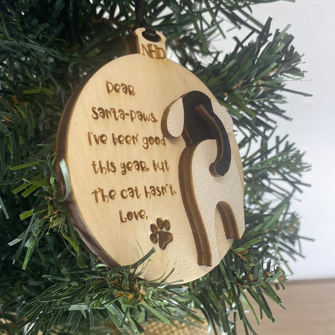 Dear Santa Paws Dog Ornament
