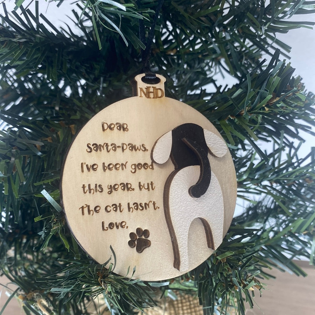 Dear Santa Paws Dog Ornament