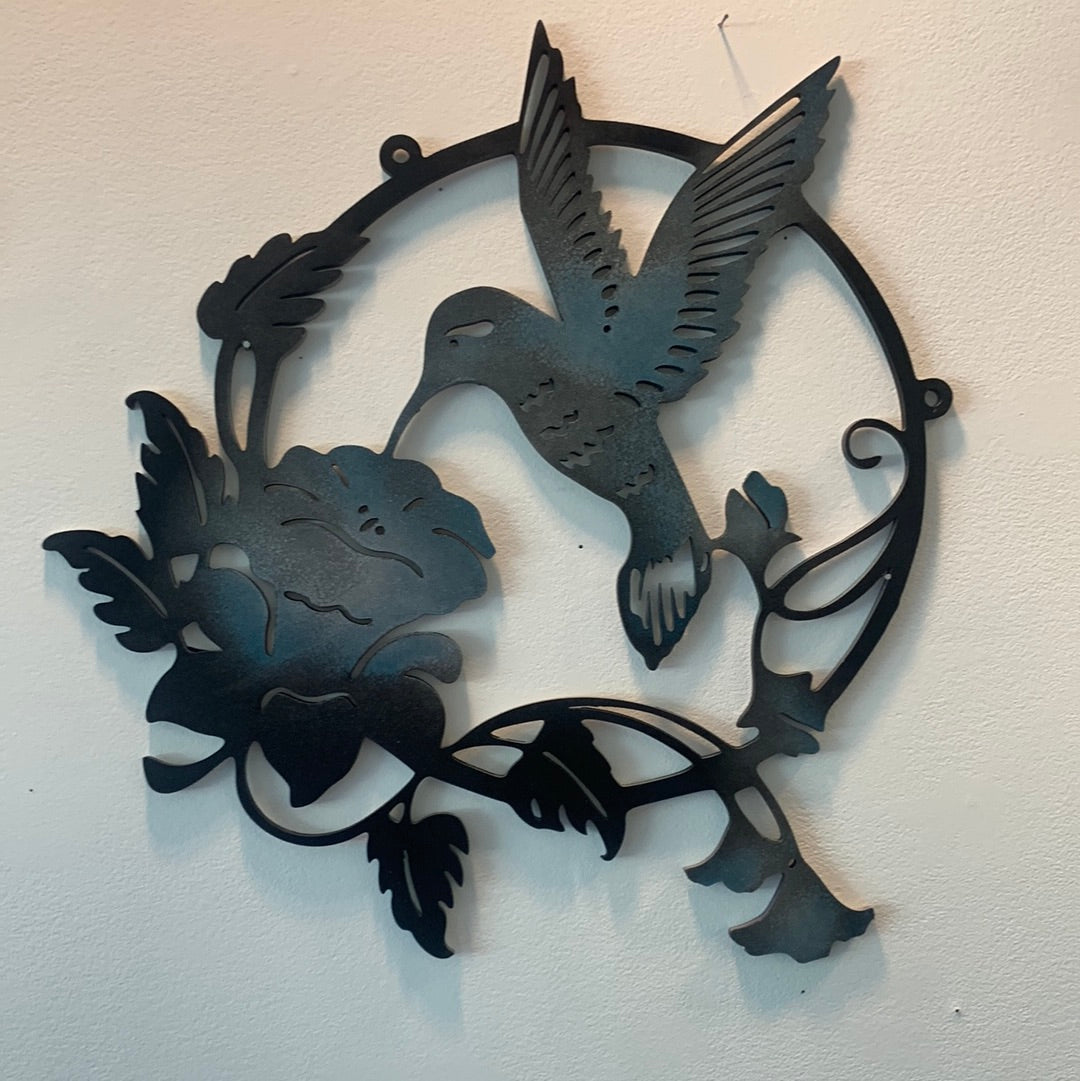 Hummingbird with Flower