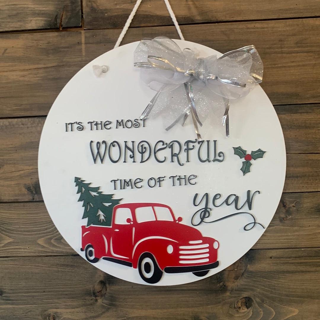 Its The Most Wonderful Time of year Door Hanger - Northern Heart Designs