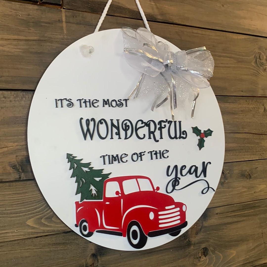 Its The Most Wonderful Time of year Door Hanger - Northern Heart Designs