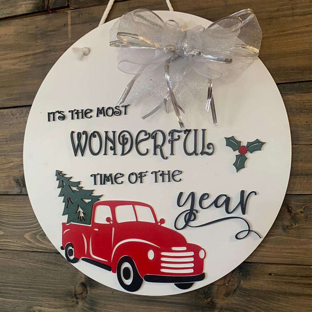 Its The Most Wonderful Time of year Door Hanger - Northern Heart Designs