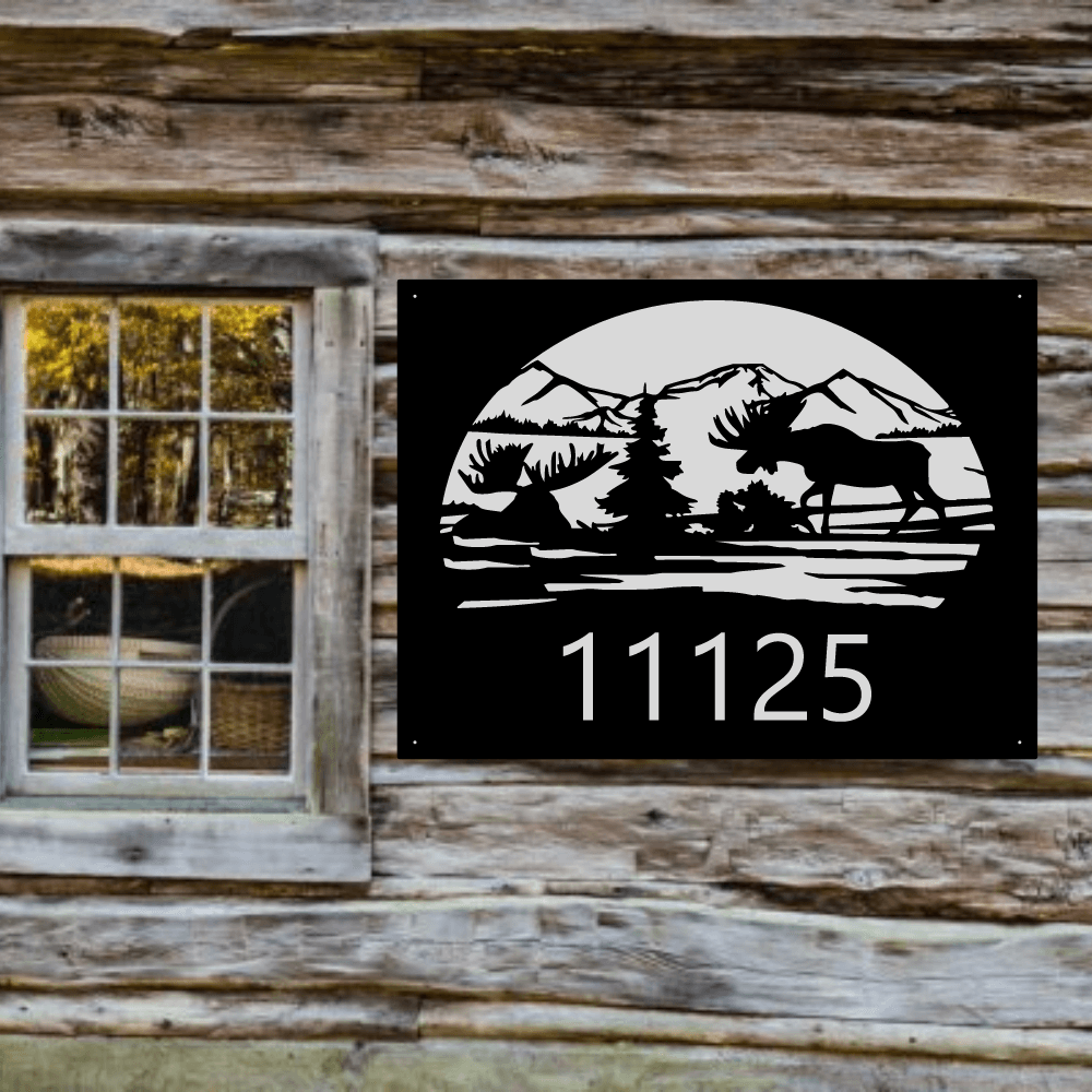 Moose Address Sign - Northern Hart Designs