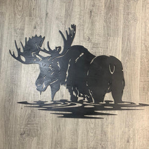 Moose Standing In Water - Northern Heart Designs