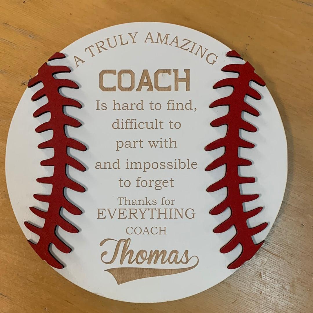 Thank You Coach Ball Plaque - Northern Heart Designs