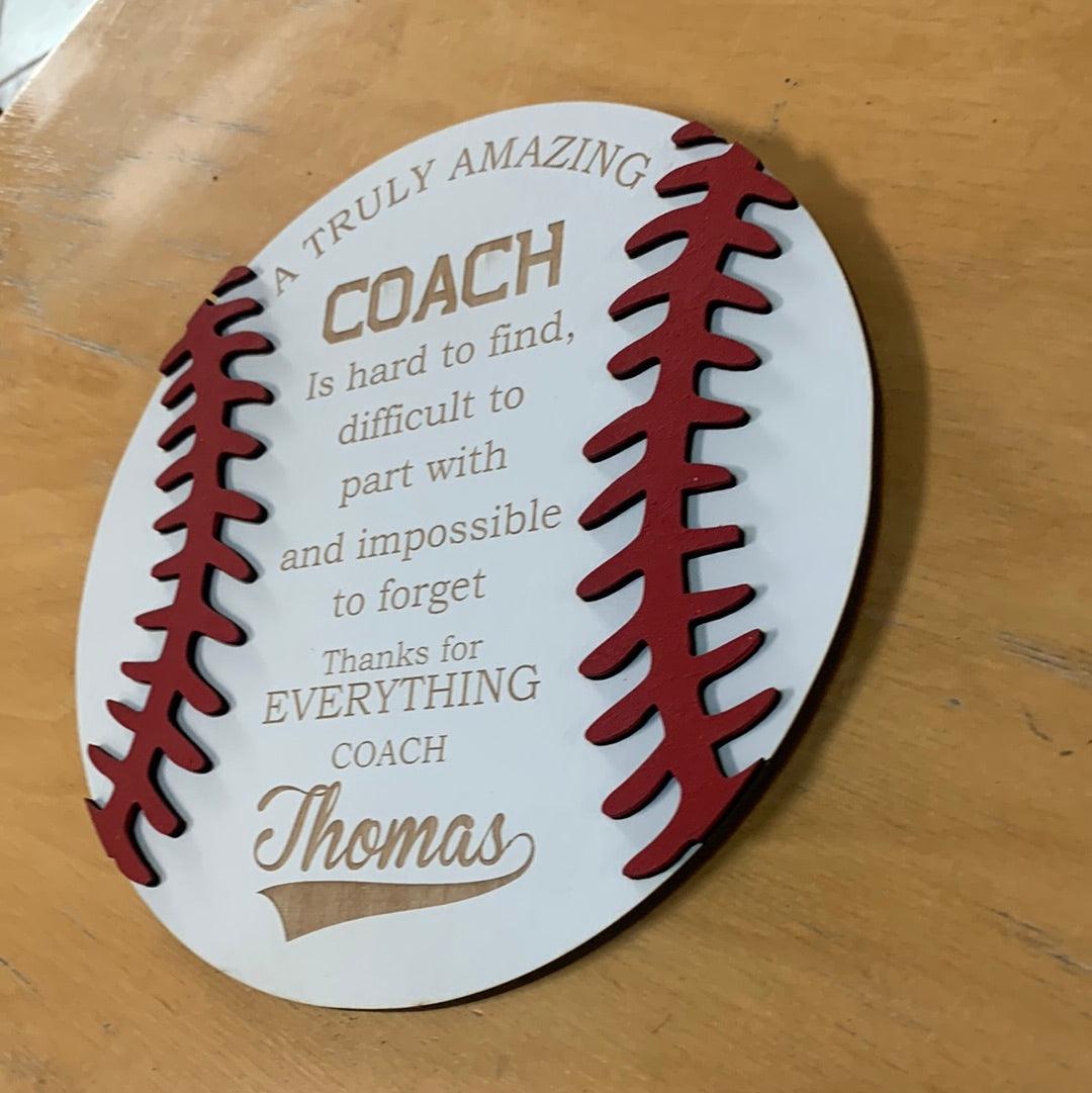 Thank You Coach Ball Plaque - Northern Heart Designs